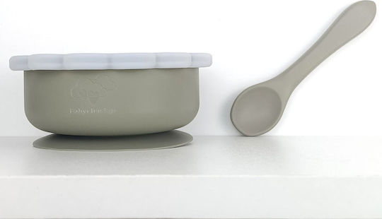 Baby Cloud Baby Food Bowl made of Silicone Gray 2pcs