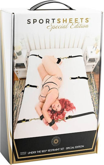 Sportsheets Bed Restraint Set Under The Bed Restraint Set Special Edition in Black Color