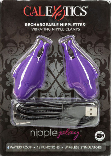 Calexotics Nipple Play Rechargeable Nipplettes Cleme pentru Sfârcuri în Culoare Violet
