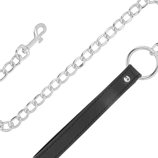 Darkness Furry Collar With Leash Collar in Black Color