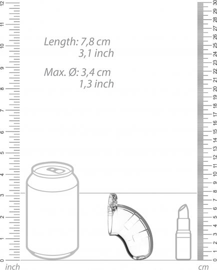 Shots ManCage Model 13 Chastity 2.5" Cock Cage Peniskäfig in Transparent Farbe