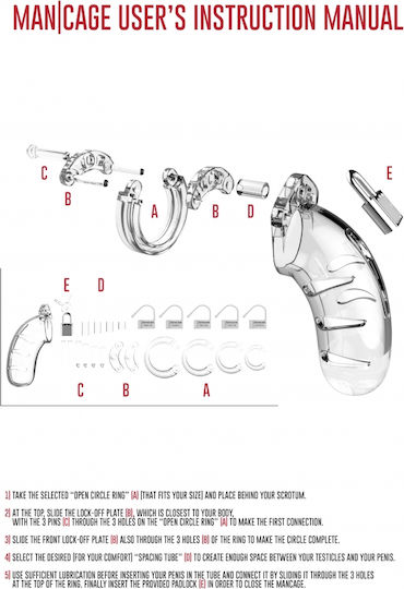 Shots ManCage Model 13 Chastity 2.5" Cock Cage Peniskäfig in Transparent Farbe