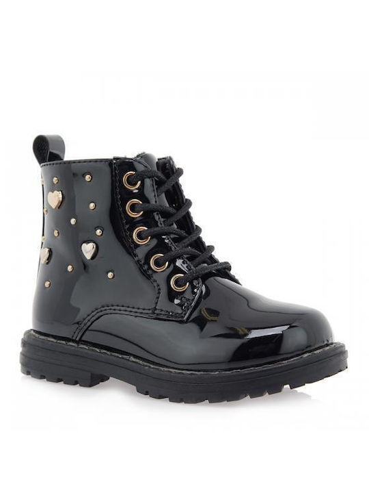 Exe Kids Military Boots with Zipper Black