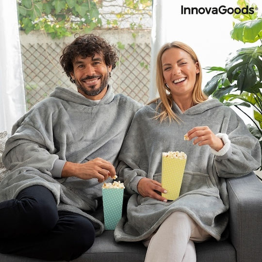 InnovaGoods Swug Одеяло Полар с Ръкави 120x160см Сиво