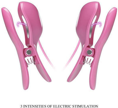 Pretty Love Nipple Clip 7 Vibrationsfunktionen und 3 Elektroschockfunktionen in Rosa Farbe BI-014861