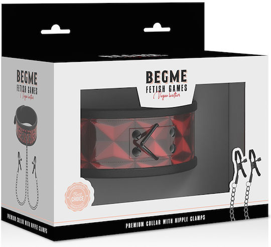 Dream Love BegMe Red Edition Necklace With Chains & Nipples BDSM Kit σε Κόκκινο Χρώμα
