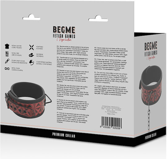 Dream Love BegMe Red Edition Vegan Leather Necklace Collar in Red Color
