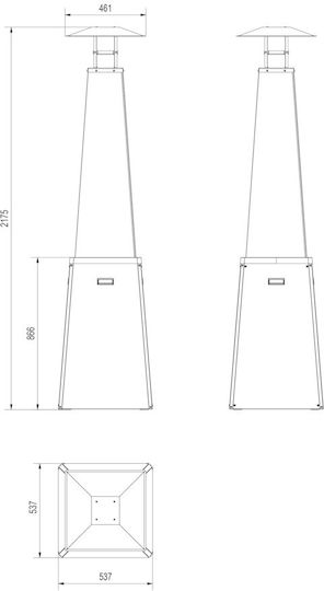 Kratki Umbrella Gasheizgerät Pyramide mit Leistung 12kW
