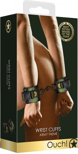 Shots Ouch! Army Theme Wrist Cuffs Белезници в Зелен Цвят
