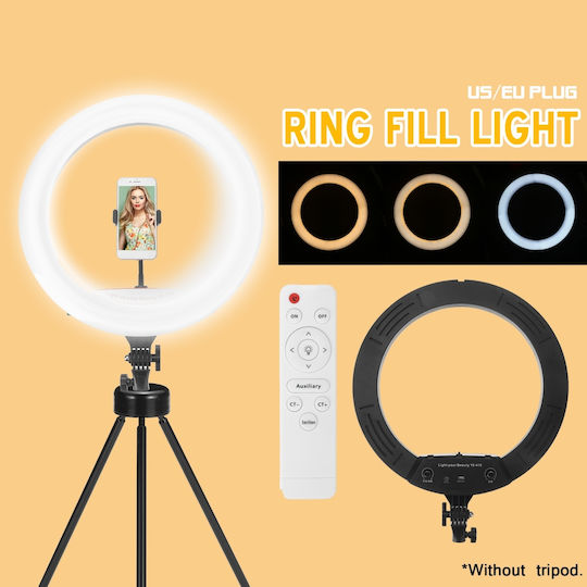 Selfie Ringlicht RGB Ringlicht 45cm mit Bodenstativ und Handyhalter