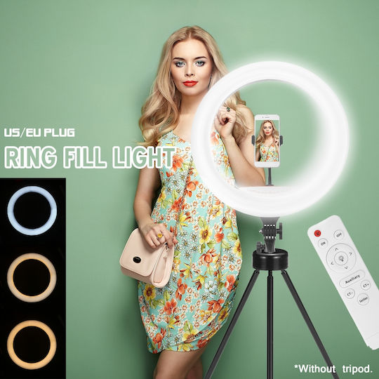 Selfie Ringlicht RGB Ringlicht 45cm mit Bodenstativ und Handyhalter