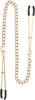 Taboom Tweezers with Chain Cleme pentru Sfârcuri Gold Gold