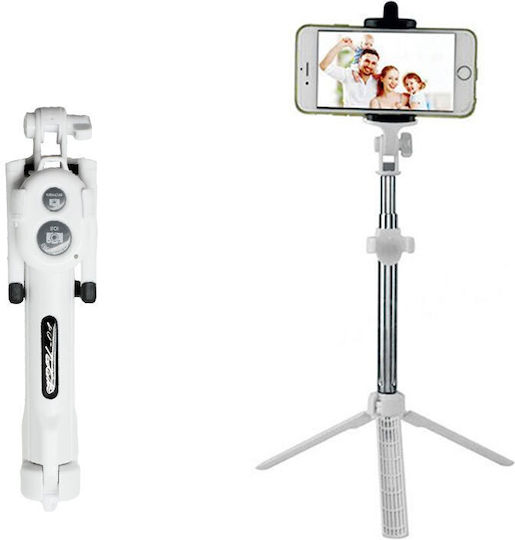 Blun Selfie Stick Tripod Bluetooth Λευκό