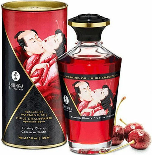 Shunga Aphrodisiac Warming Масажно олио с аромат пламтяща череша 100мл