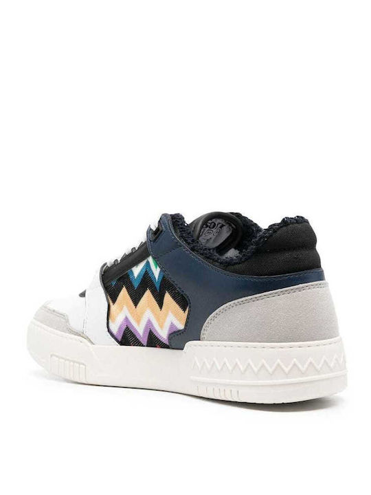 Sneakers Basket Low SHMISBL 203-white + blue detail