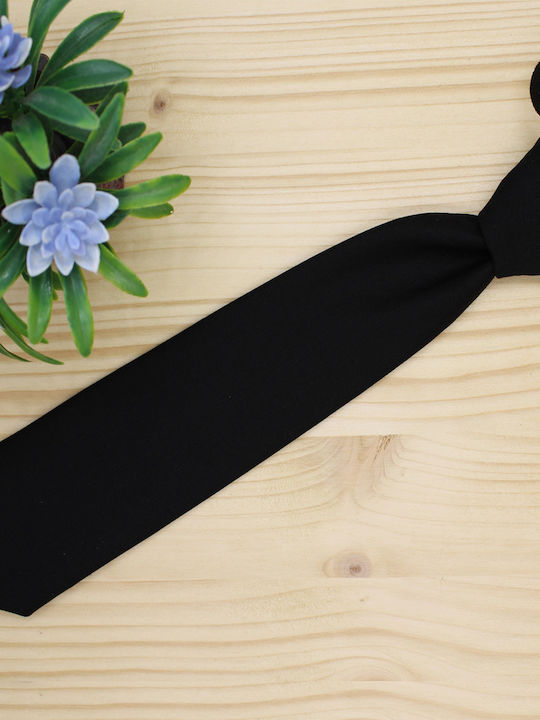 Kids Tie with Elastic Band Black 29cm 2231