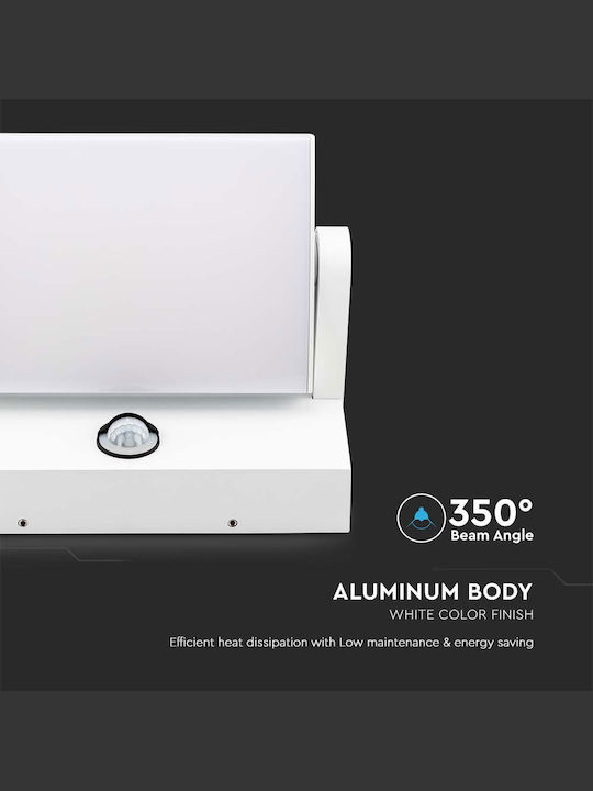 V-TAC Wall-Mounted Outdoor Ceiling Light LED IP65 17W with Natural White Light 21.2x16.5x10εκ.