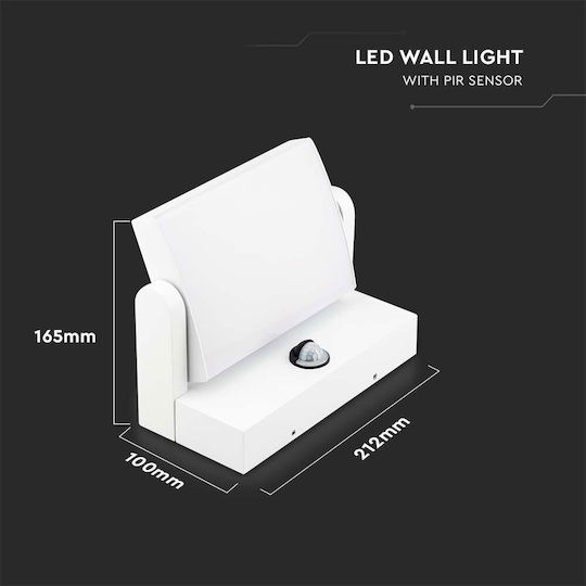 V-TAC Wandmontierte Außen-Deckenleuchte LED IP65 17W mit Natürliches Weiß Licht 21.2x16.5x10εκ.