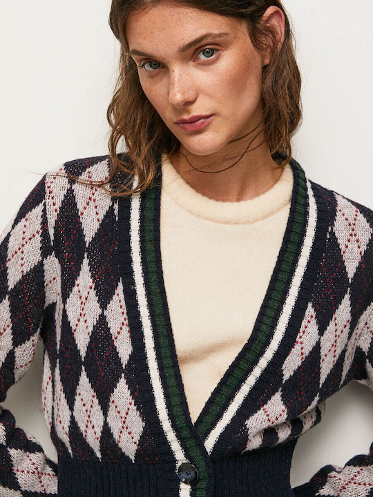Brynlie Short Women's Knitted Cardigan with Buttons Multicolour