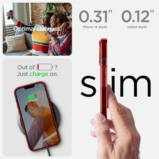 Spigen Ultra Hybrid Back Cover Plastic 2mm Red Crystal (iPhone 14)