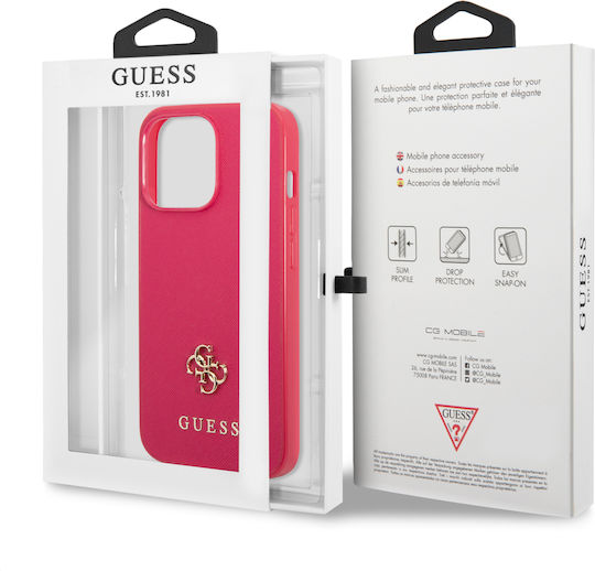 Guess Metal Logo Back Cover Plastic Pink (iPhone 13 Pro)