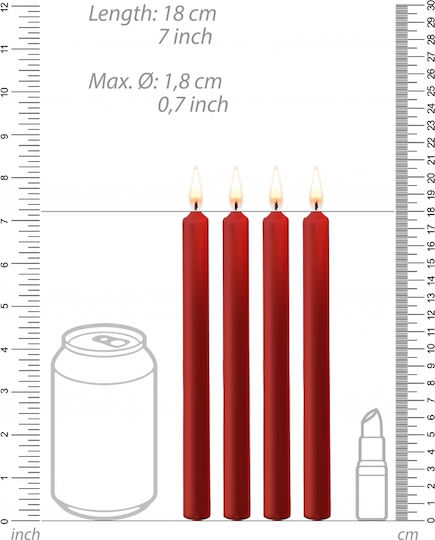 Shots Ouch! Parafin Teasing Wax Candles Large 4-pack Κερί για Μασάζ 4τμχ