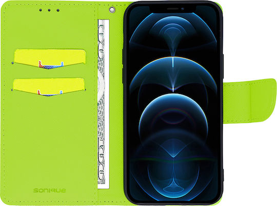 Sonique Trend Портмоне Изкуствена кожа Dark Blue / Acid Green (Huawei Nova 8i / Honor 50 Lite)