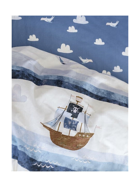 Nima Yo Ho Set Kids Duvet Cover Single with Pillowcase Cotton Blue 160x240cm 30970