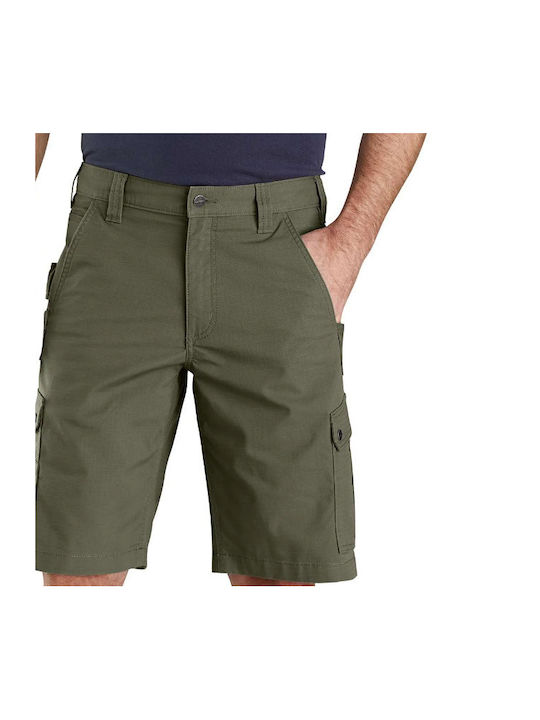 CARHARTT RUGGED FLEX® RELAXED FIT RIPSTOP CARGO WORK SHORT BASIL ZIPPER 104727-G72 GREEN