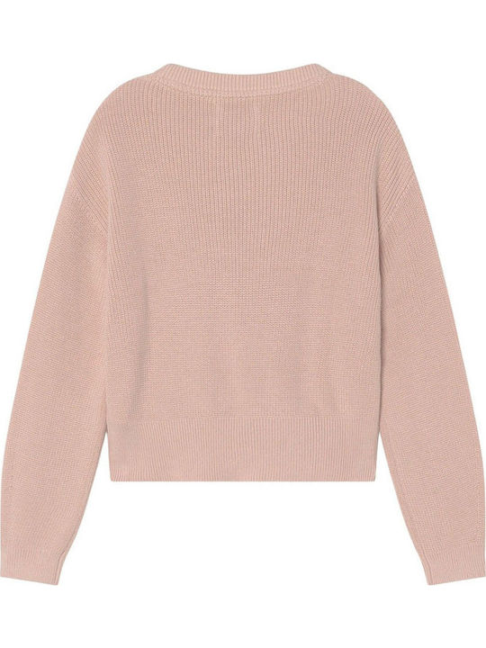 Kids' Sweater Long Sleeve Pink Monogram