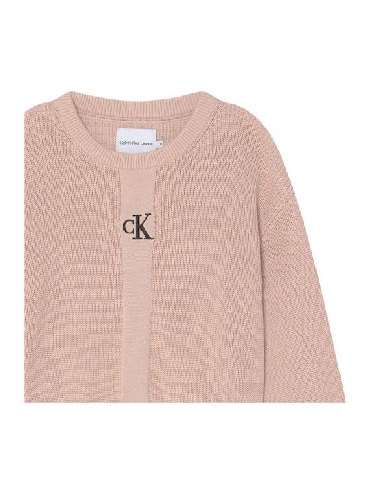 Kids' Sweater Long Sleeve Pink Monogram