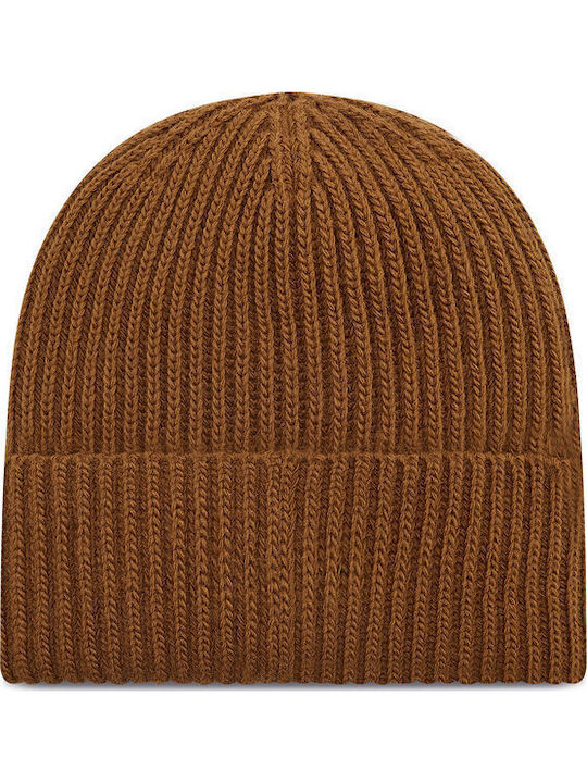 Beanie Männer Beanie mit Rippstrick in Braun Farbe