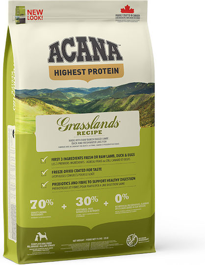 Acana Grasslands 2kg Dry Food for Dogs Grain-Free with Lamb and Duck
