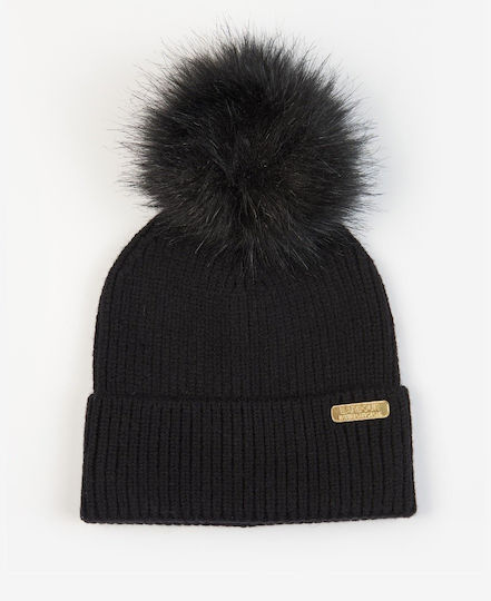 Frauen Set mit Beanie Gestrickt in Schwarz Farbe