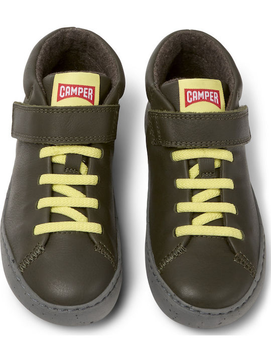 PEU TOURING Anatomical Leather Kids Boots with Laces Green