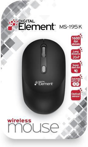 Element MS-195K Ασύρματο Bluetooth Ποντίκι Μαύρο