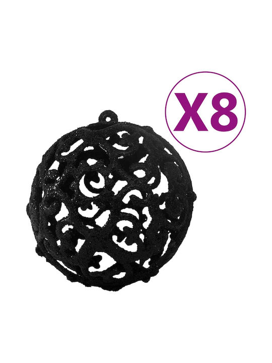 vidaXL Ornament de Crăciun Bilă Negru cu Pulbere de Aur cu Paiete Set 100buc