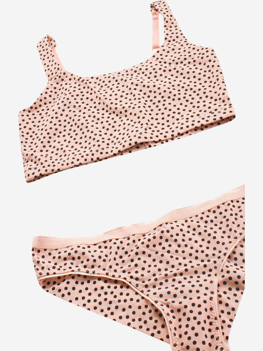 Norddiva Lingerie Unterwäsche-Set für Damen Sport-BH mit Brasilien Rosa Monica