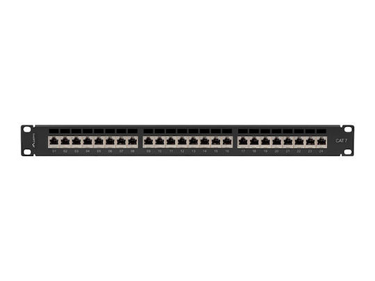 Lanberg Patch Panel for Rack 1U 19" with 24 cat7 Ports Black