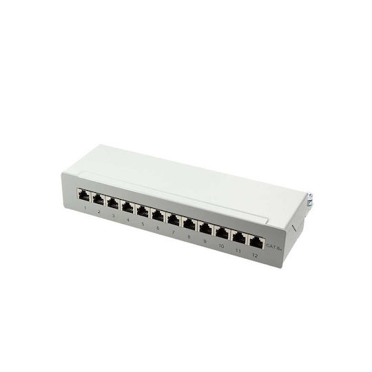 LogiLink Patch Panel για Rack 1U 19" 12 Θυρών cat6a Γκρι