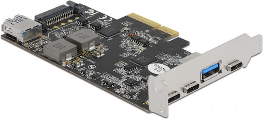 DeLock PCIe Erweiterungskarte mit 4 Typ-C / USB 3.2 Anschlüssen