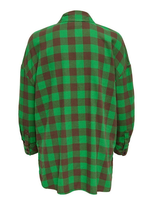 Only Women's Checked Long Sleeve Shirt Green