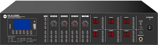 CMX Audio PA-6120MX Τελικός Ενισχυτής Εγκαταστάσεων με 6 Ζώνες και Συνδέσεις USB/FM/Bluetooth