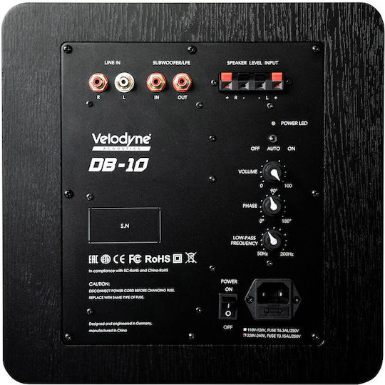 Velodyne DB-10 Αυτοενισχυόμενο Subwoofer με Ηχείο 10" 350W Μαύρο