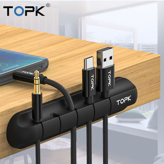 TOPK 2708 Кабелни клипсове за организиране 2бр Черен