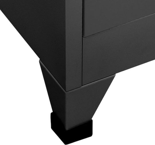 Шкаф Метал с 12 шкафчета Charcoal 90x45x180бр