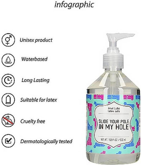Slide Your Pole In My Hole Πρωκτικό Λιπαντικό Νερού σε Gel 500ml