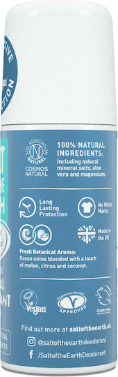 Salt of the Earth Ocean & Coconut Effective Natural Deodorant Φυσικό Αποσμητικό σε Roll-On Χωρίς Αλουμίνιο 75ml