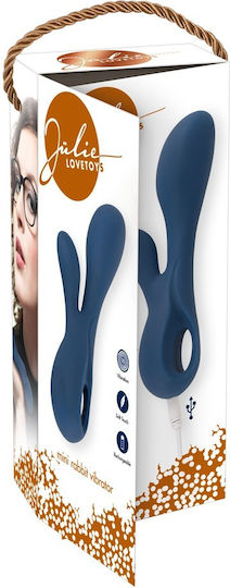 Julie Love Toys Mini Δονητής Rabbit Mini Rabbit Vibrator 15cm Blue