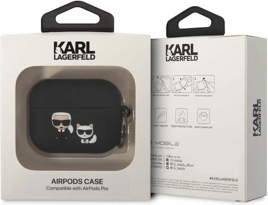 Karl Lagerfeld Karl Choupette Silicone Case with Keychain Black for Apple AirPods Pro